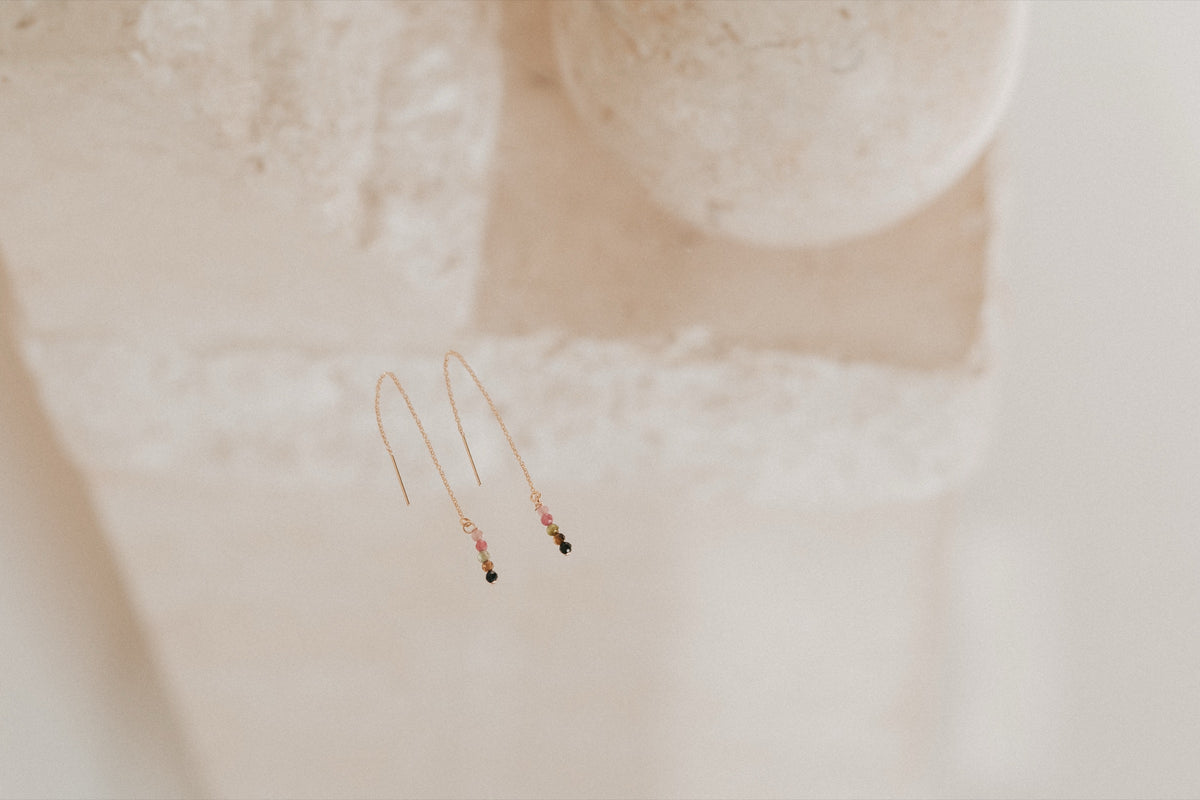 Tourmaline Threader Earrings