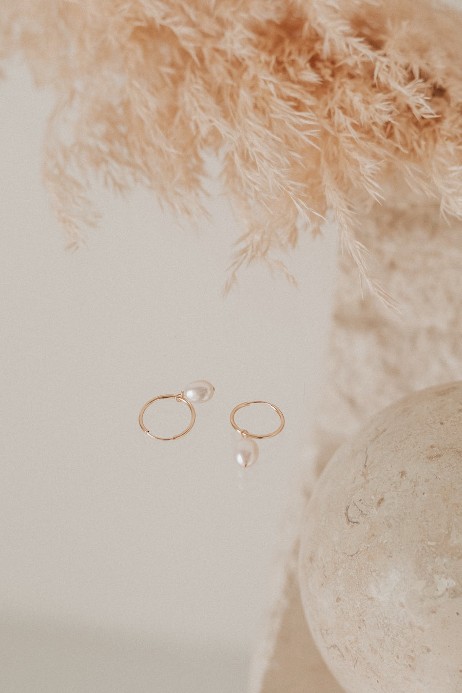 Round Pearl Endless Hoops, 12 mm