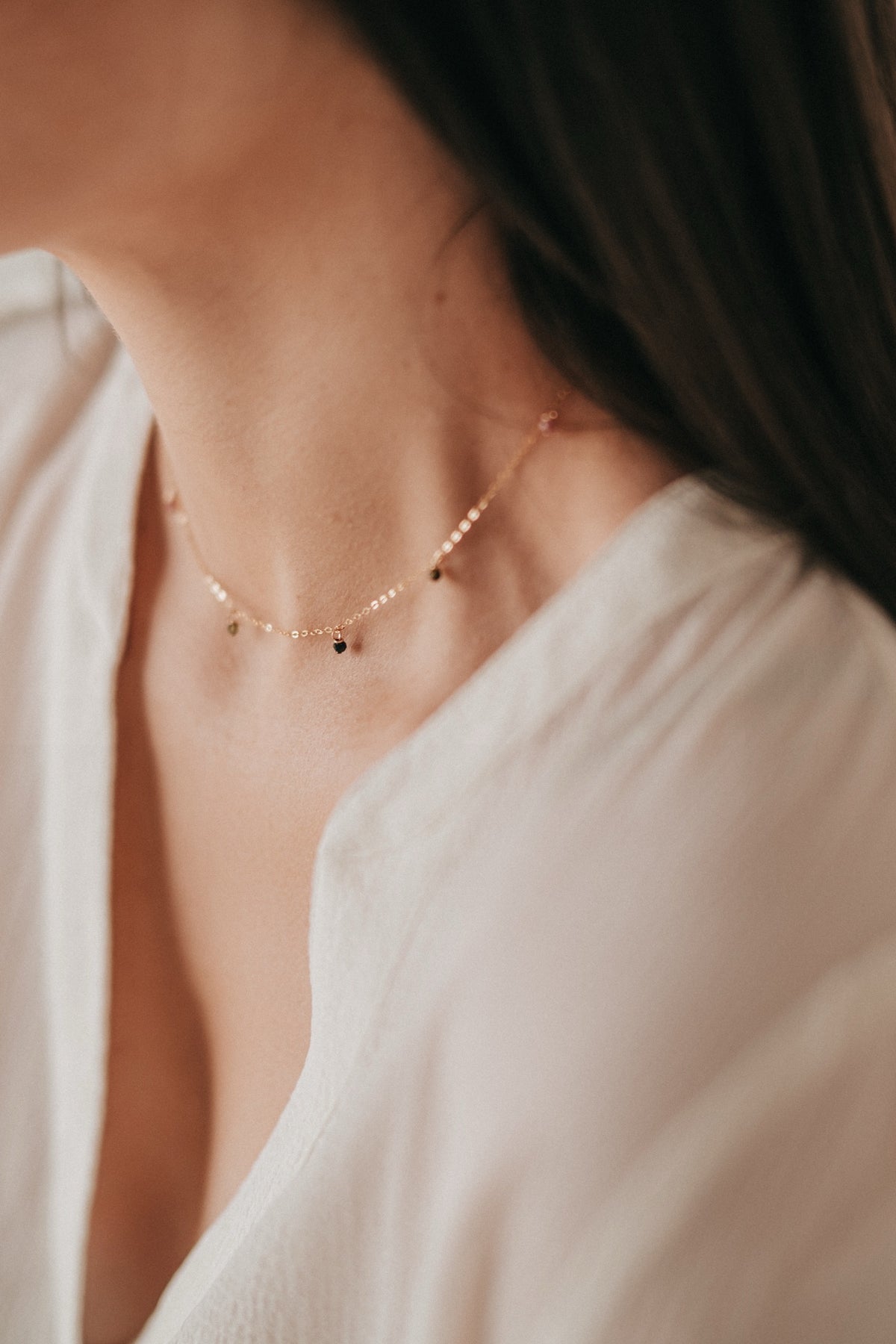 Watermelon Tourmaline Choker, detail