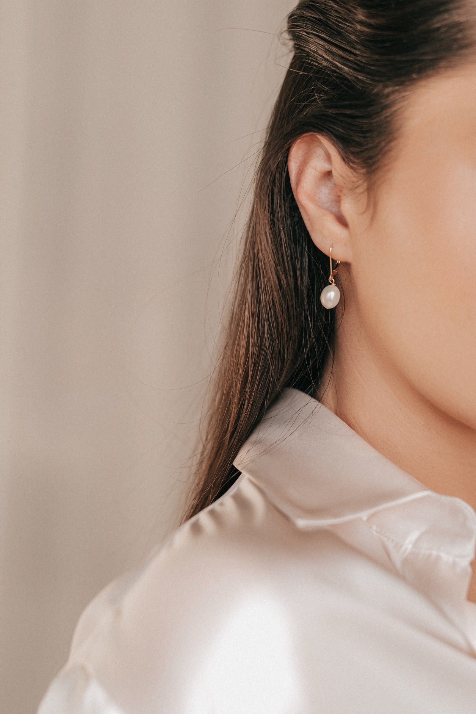 Pearl hoop earrings